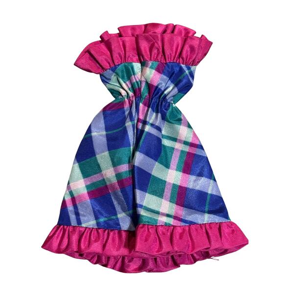 Vintage Barbie Clothes - Reversable Plaid Twice as Nice Barbie Dress - Picture 2 of 3